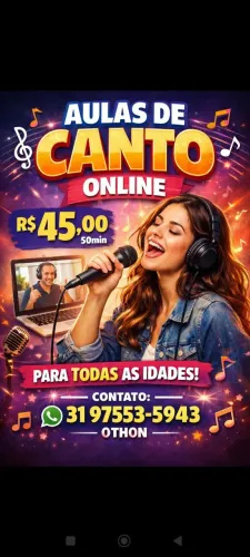 Aulas de canto online 