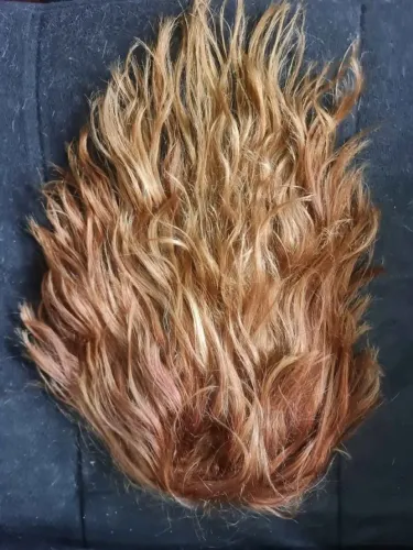 Cabelo humano natural ruivo - Topper/Aplique ondulado 35cm