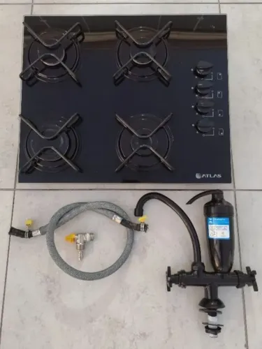 Cooktop Atlas + Mangueira + Registro + Filtro de Água