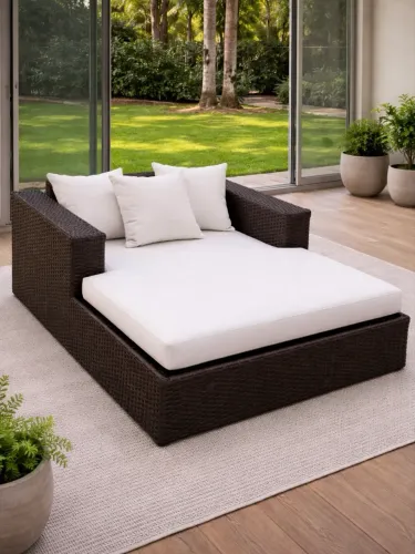 Sofa chaise ou espreguiçadeira em alumínio co