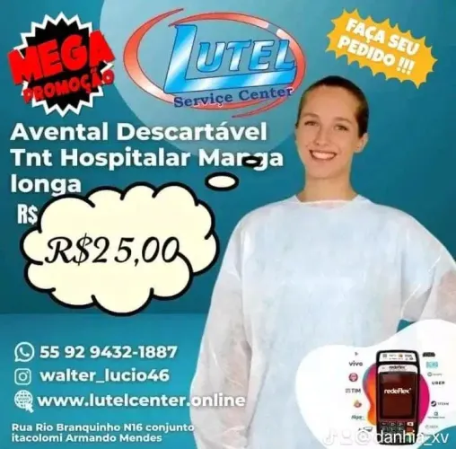 AVENTAL MANGA LONGA 30G DESCARTAVEL PCT C/10 UNID