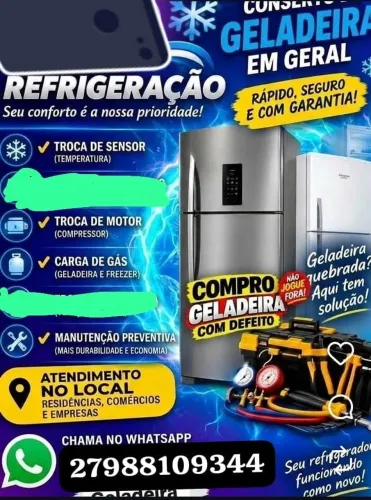 Geladeira, freezer, bebedouro