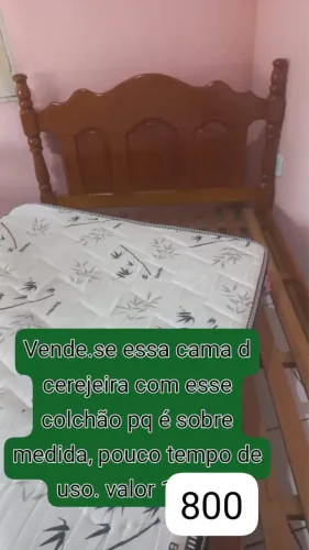 Cama cerejeira + colchão