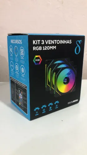 Kit 3 Fans Ventoinhas com Controladora