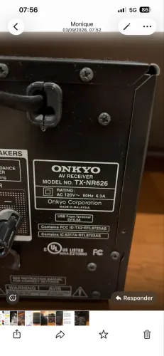 Reciver Onkyo TX-NR626 usado ótimo estado propostas
