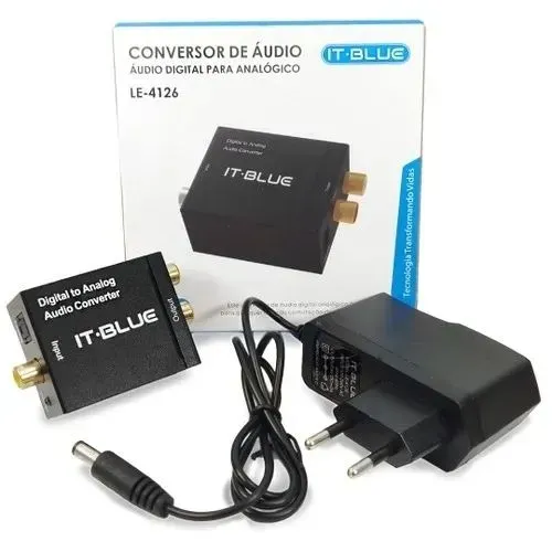Conversor Áudio Óptico Digital Fibra Coaxial Rca Analógico