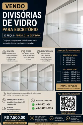Divisórias de vidro