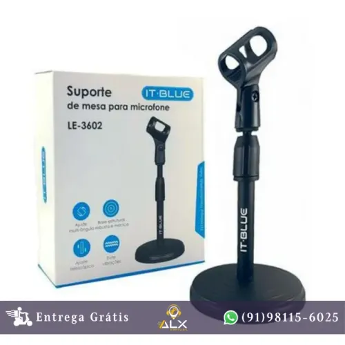 Suporte Mesa Pra Microfone Mini Pedestal Portátil Le-3602 *ENTREGA GRÁTIS*