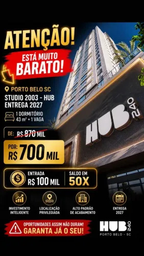 Studio quase pronto em Porto Belo Perequê