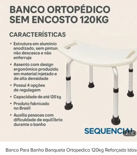 Banco Ortopédico sem encosto