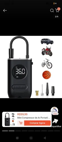 Mini compressor de ar portátil para carro bike bola etc