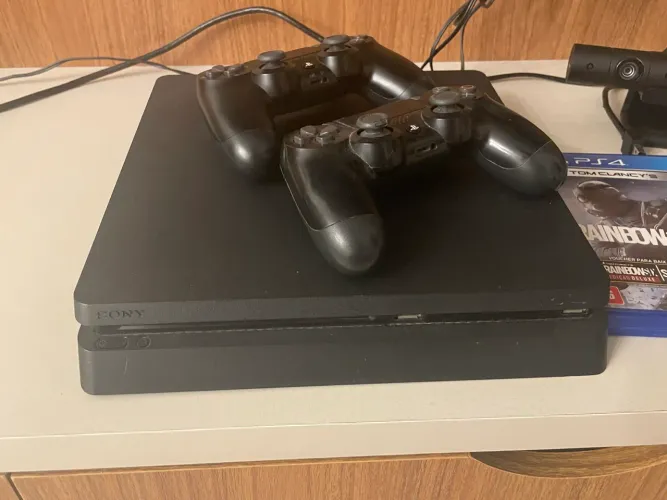 ps4 slim 1tera, 2 controles, camera playstation, 3 jogos TUDO ORIGINAL