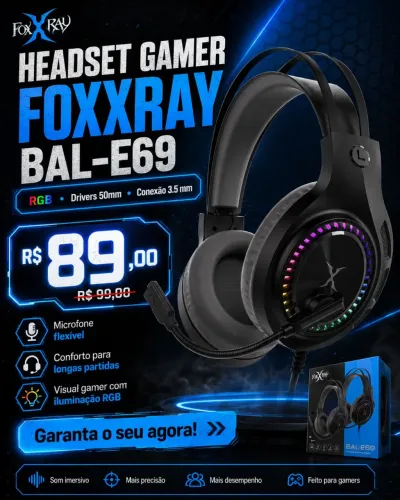 Headset Gamer Foxxray RGB - Top