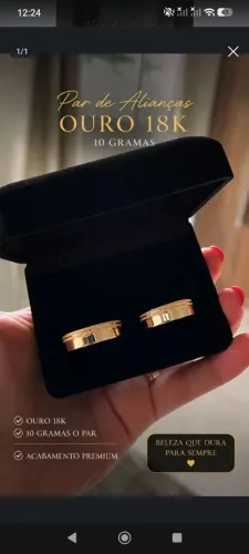 Par de alianças 18k, 10gramas o par