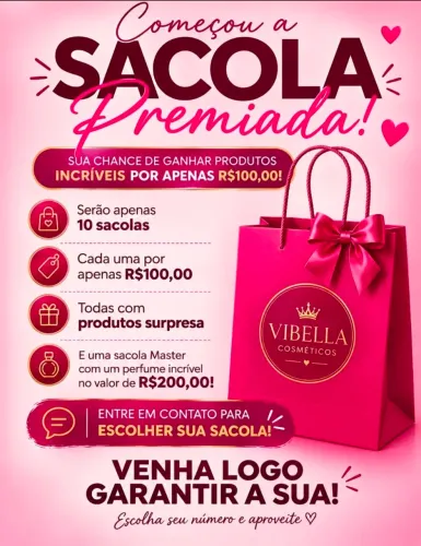 Sacola premiada com produtos da oboticario 