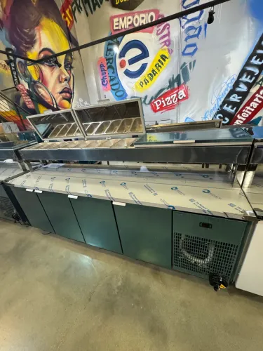 BALCAO DE SERVICO REFRIGERADO CONDIMENTADOR 2,50 METROS INOX REFRIMATE