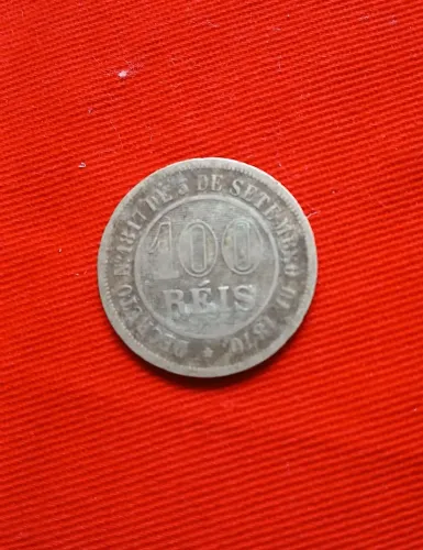 Moeda antiga de 100 réis,