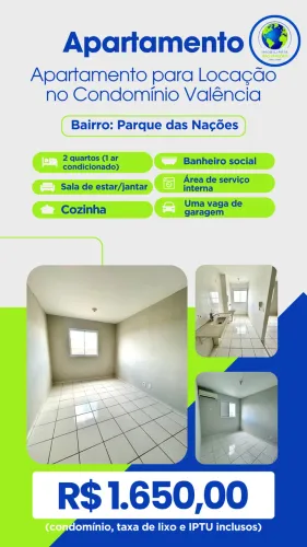 Apartamento para Locação no Condomínio Valência - Parque das Nações