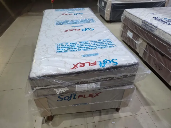 Cama box solteiro molas ensacadas nova
