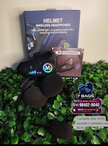 Fone para capacete via bluetooth fone comunicador