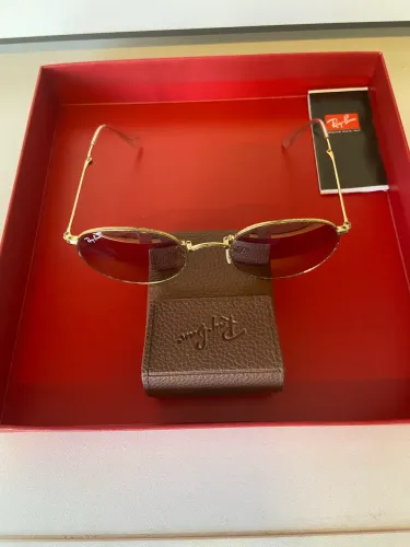 óculos de sol rayban dobrável dourado