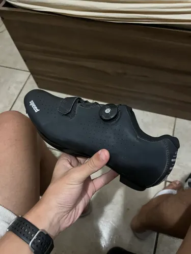 Kit Sapatilha Ciclismo Speed Preta Com Pedal Clip Look Keo S