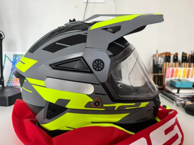 LS2 MX702 Pioneer II Namib Fosco Cinza/Amarelo Fluo.