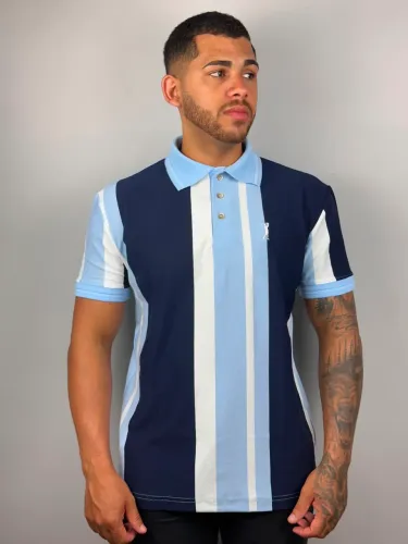 Camisa polo aleatóry listra vertical