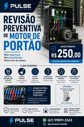 REVISÃO PREVENTIVA DE MOTOR DE PORTÃO