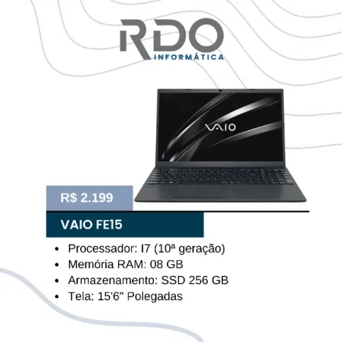 Notebook VAIO FE15 i7 10ª Geração 8GB 256GB SSD 15.6" - Ótimo Custo Benefício