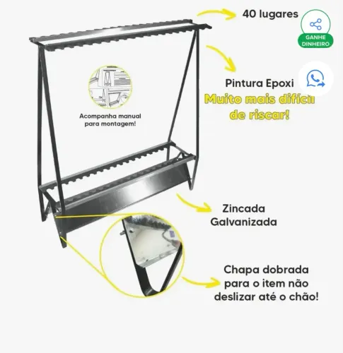 Suporte expositor de varas ou vassouras 