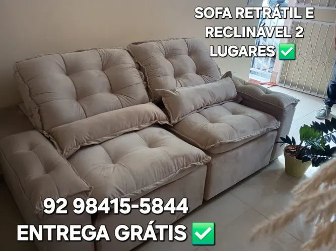 Sofá Retrátil 2 lugares Apronta entrega