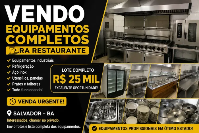 Vendo equipamento de restaurante completo 