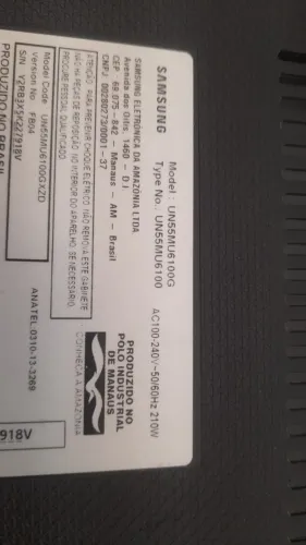 tv samsung 55 polegadas smart com defeito na tela nao esta quebrado