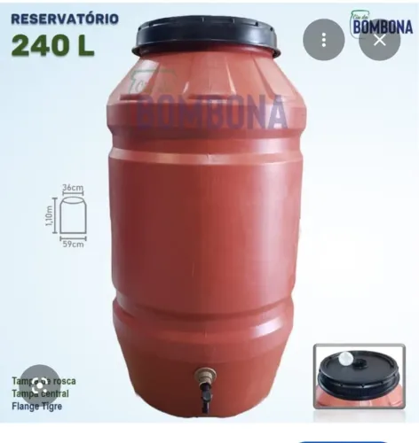 Galão de 240 litros com torneira 