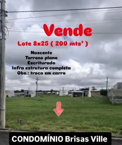 Vendo lote escriturado de 200m2 no brisas ville
