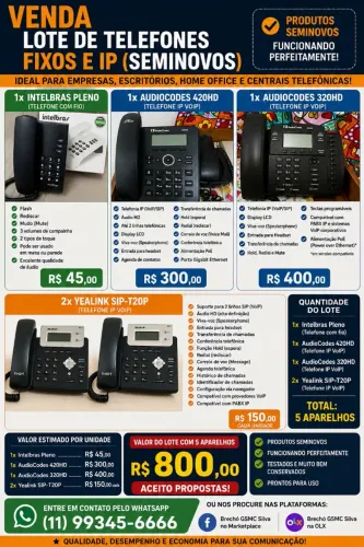 ? VENDA - LOTE DE TELEFONES FIXOS E IP (SEMINOVOS)
