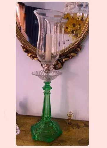 Castiçal antigo em cristal puro Baccarat assinado