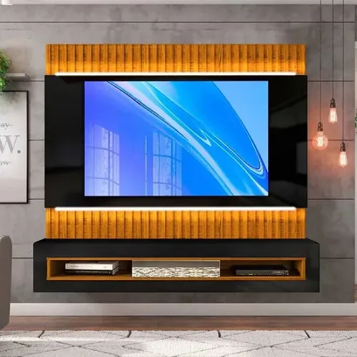 Painel Suspenso Belutti com Fita de LED p/ TV até 65' 100% MDF
