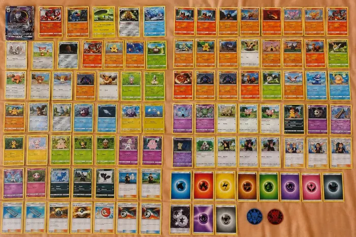 Lote de Cartas Pokémon Originais + Lunala GX + Holográficas + 2 Moedas