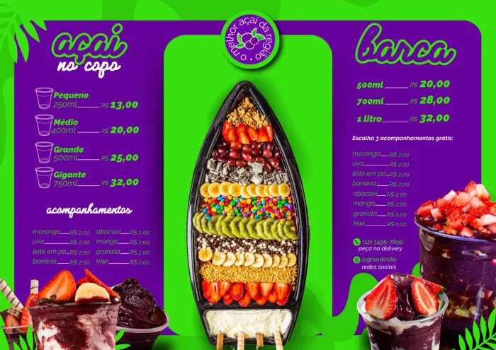 CRIAÇÃO DE CARDÁPIO PERSONALIZADO EM PDF