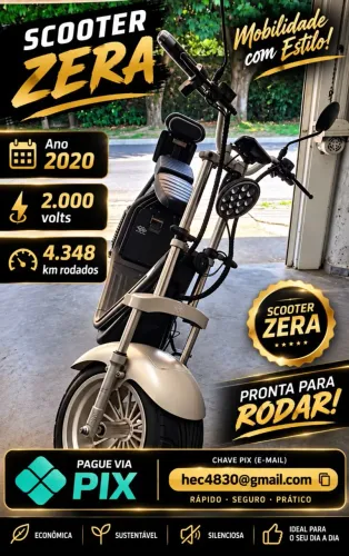 ? SCOOTER ELÉTRICA 2.000W - ANO 2020 - APENAS 4.348 KM - SUPER CONSERVADA ?