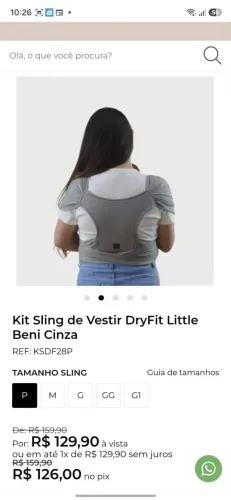 Sling Little Beni Dry fit Cinza