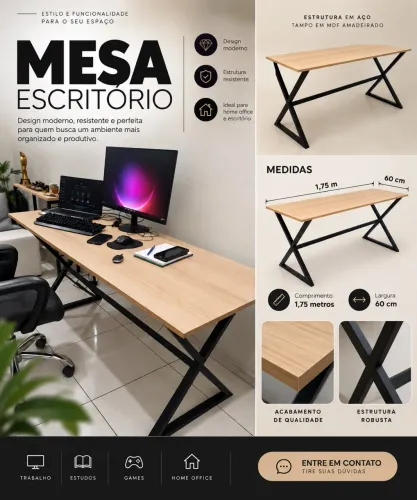 MESA DE ESCRITÓRIO À VENDA!