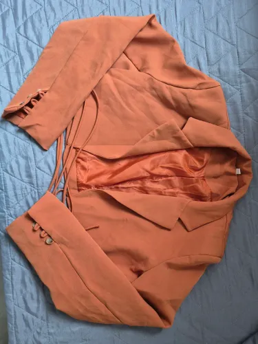 Blazer gola lapela na cor laranja - Nunca usado