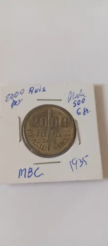 Moeda Antiga Prata 2000 Réis 1935 - Duque de Caxias (MBC)