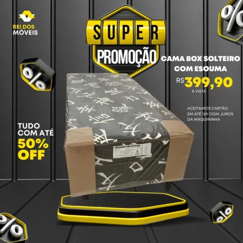 Cama Box solteiro com espuma