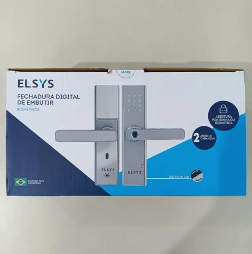 Fechadura Digital de Embutir Elsys Prata Novo Lacrado ESF-DE2000B