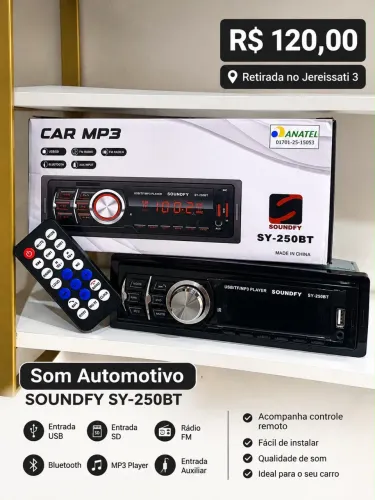Som de carro bluetooth novo.