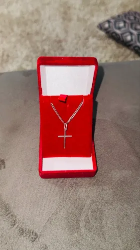 Corrente De Prata 925 Legítima 60cm + Crucifixo E Caixinha